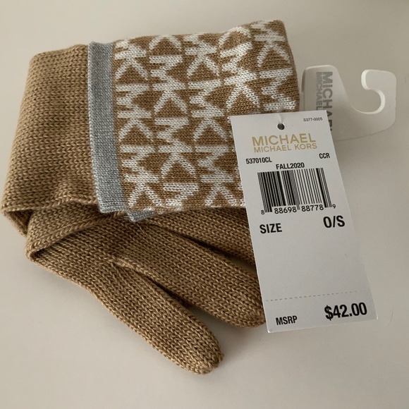 MICHAEL Michael Kors Monogram Gloves NWT - Picture 3 of 3